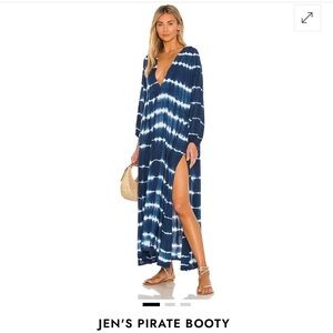 Jen's Pirate Booty Tropics Shenandoah Kaftan | dress in Tie-Dye Blue and White